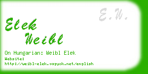 elek weibl business card